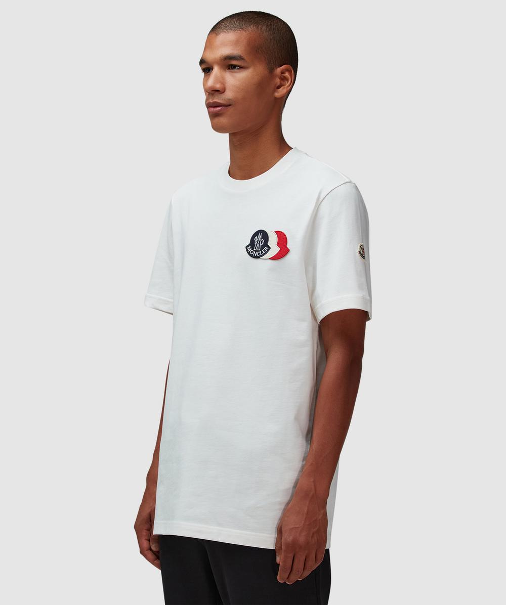 Moncler Triple logo badge t-shirt | WHITE | SEVENSTORE