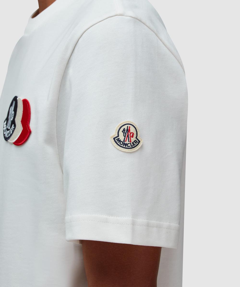 Moncler Triple logo badge t-shirt | WHITE | SEVENSTORE