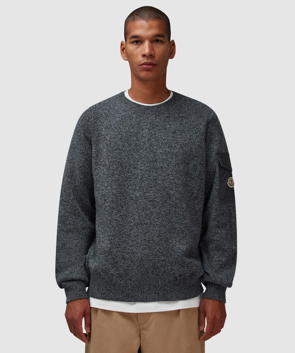 Moncler Cashmere Mouline Sweater In Blue