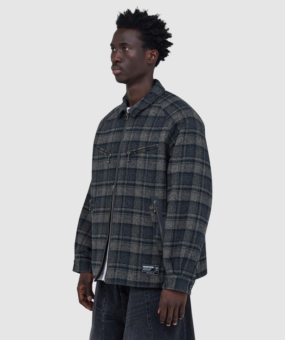 Neighborhood Check zip shirt jacket | BLACK | SEVENSTORE