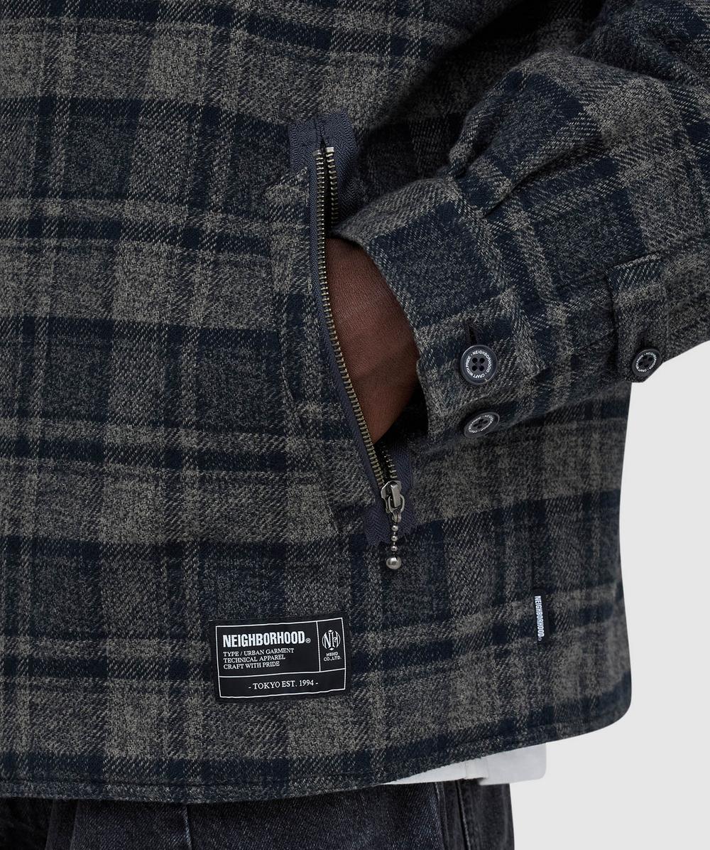 Neighborhood Check zip shirt jacket | BLACK | SEVENSTORE