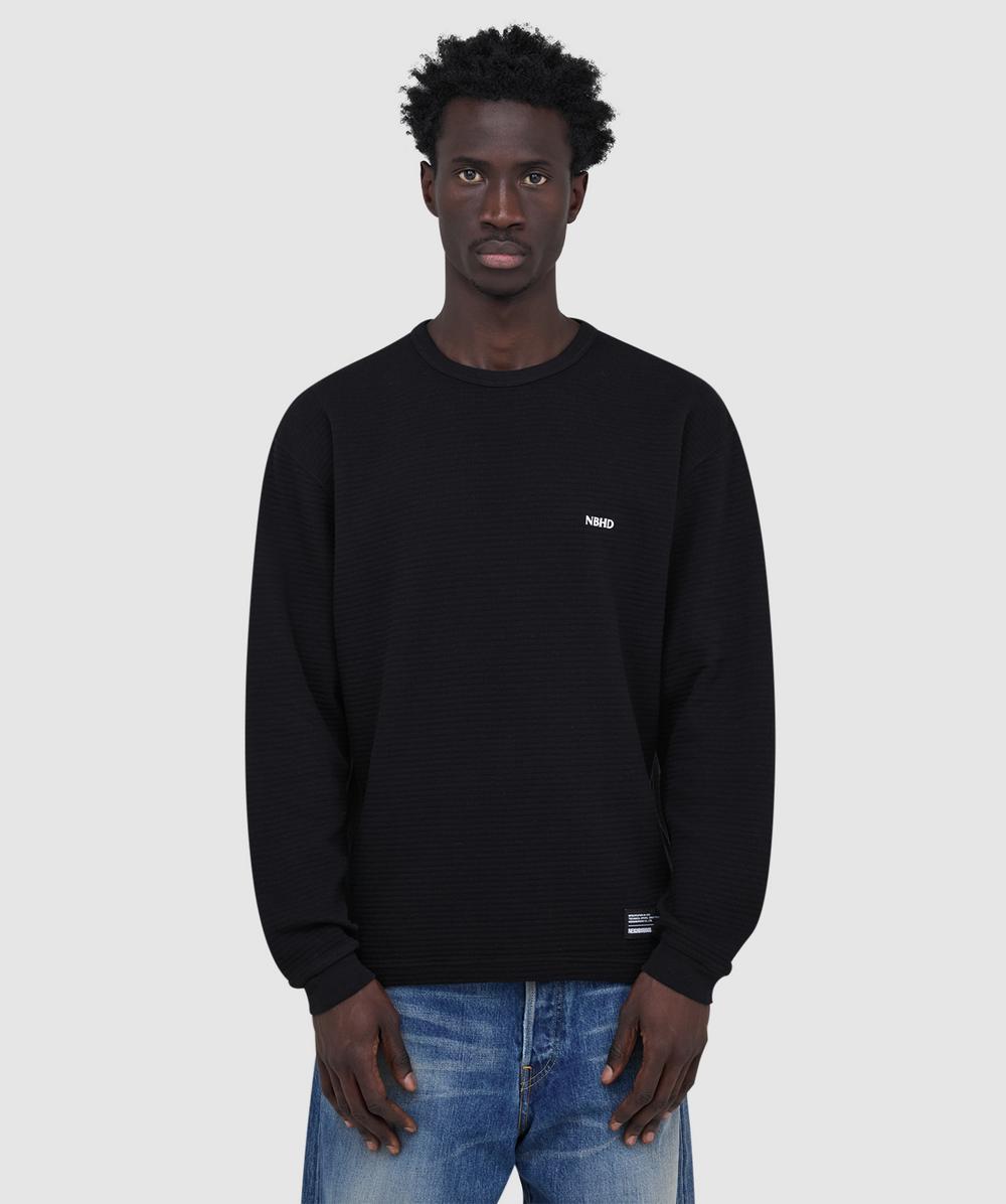 Neighborhood Waffle fabric LS 2 t-shirt | BLACK | SEVENSTORE