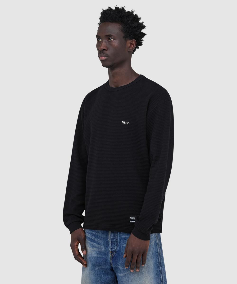 Neighborhood Waffle fabric LS 2 t-shirt | BLACK | SEVENSTORE