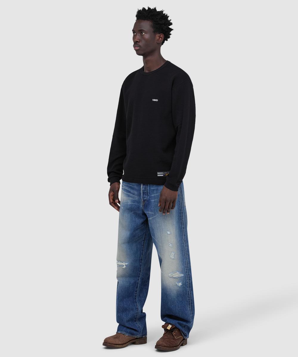 Neighborhood Waffle fabric LS 2 t-shirt | BLACK | SEVENSTORE