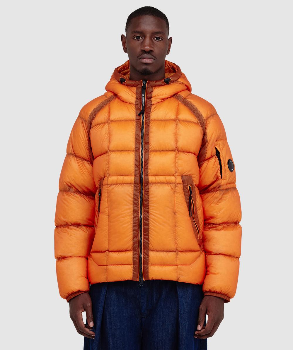 C.p. Company Men S D.d. Shell Hooded Medium Down Jacket Russet In Orange