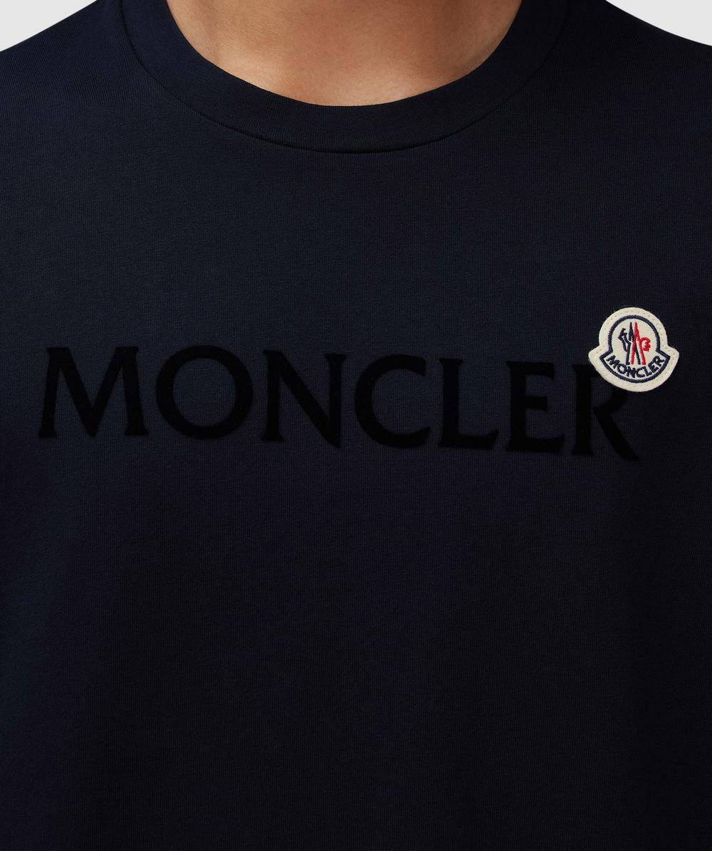 Moncler Flocked logo t-shirt | NAVY | SEVENSTORE