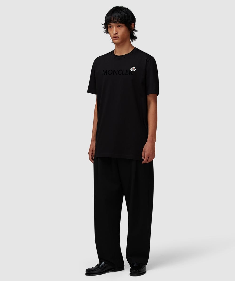 Moncler Flocked logo t-shirt | BLACK | SEVENSTORE
