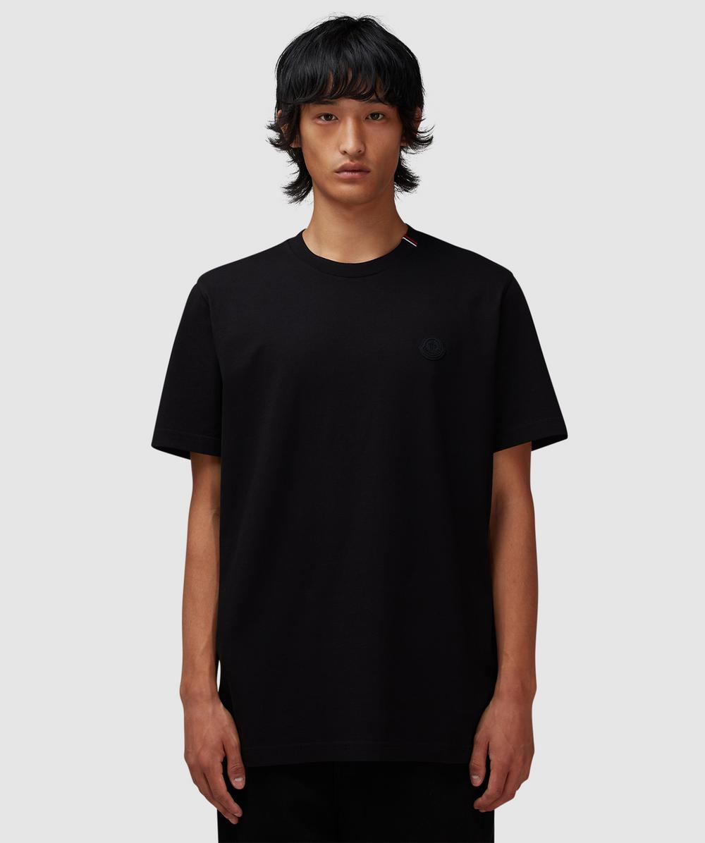 Moncler Soft Cotton Short Sleeve Crew Neck T-shirt In Black