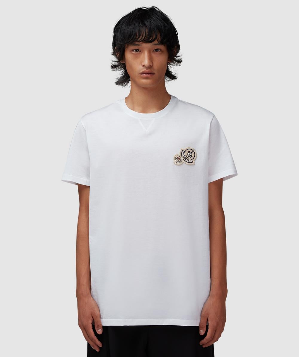 Moncler Double Badge T-shirt In White