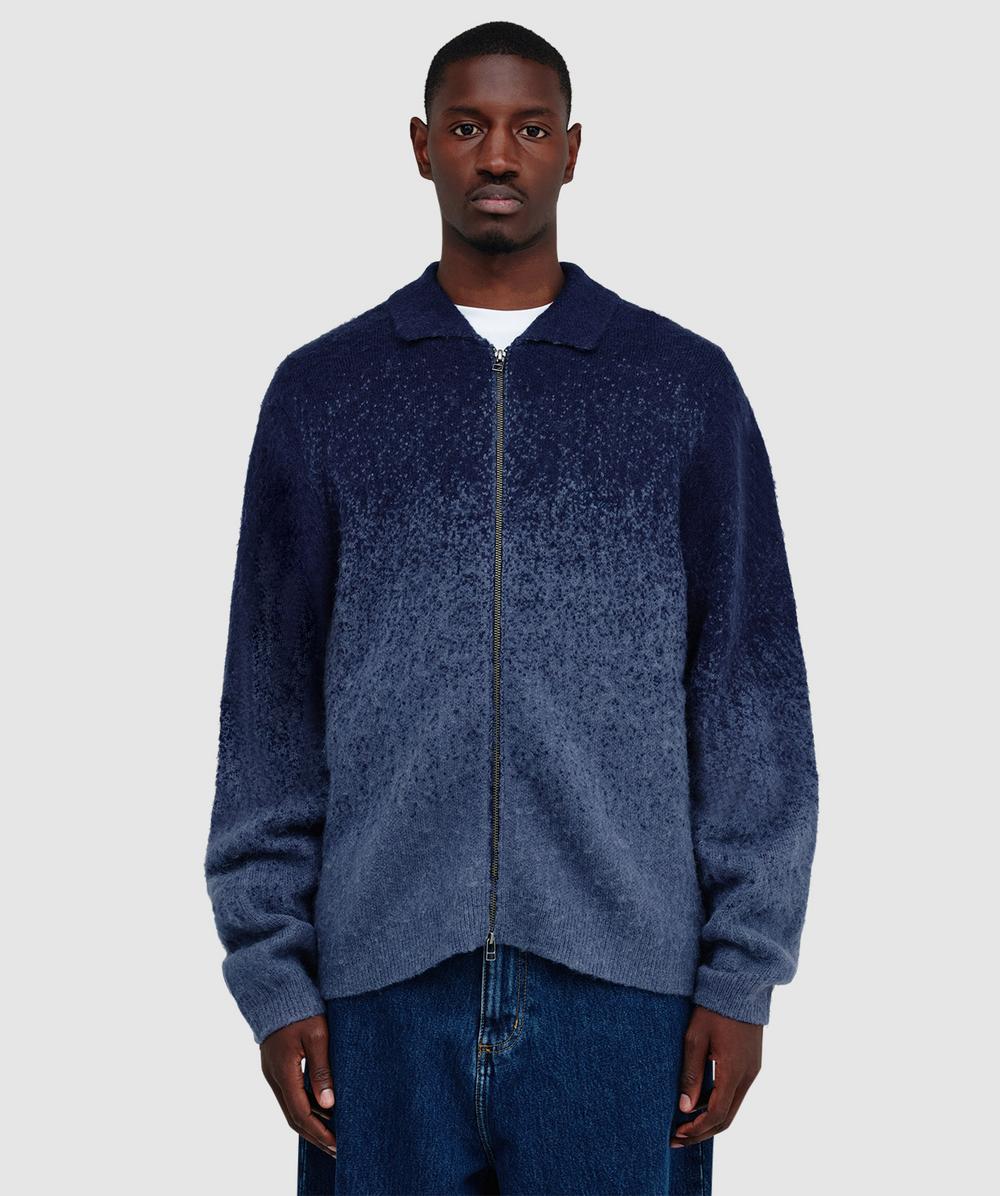 Dime Mohair double zip jacket | MIDNIGHT BLUE | SEVENSTORE