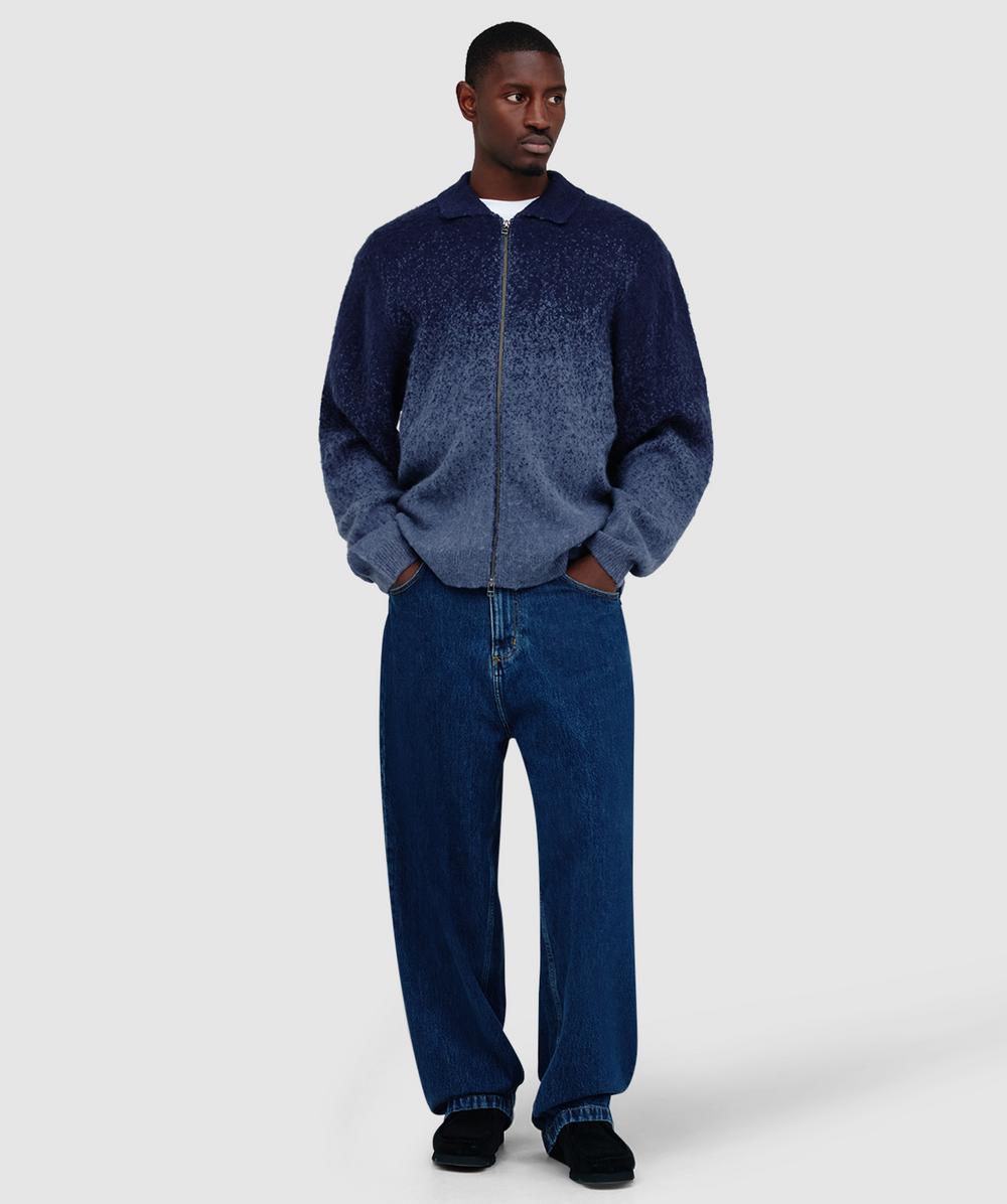 Dime Mohair double zip jacket | MIDNIGHT BLUE | SEVENSTORE