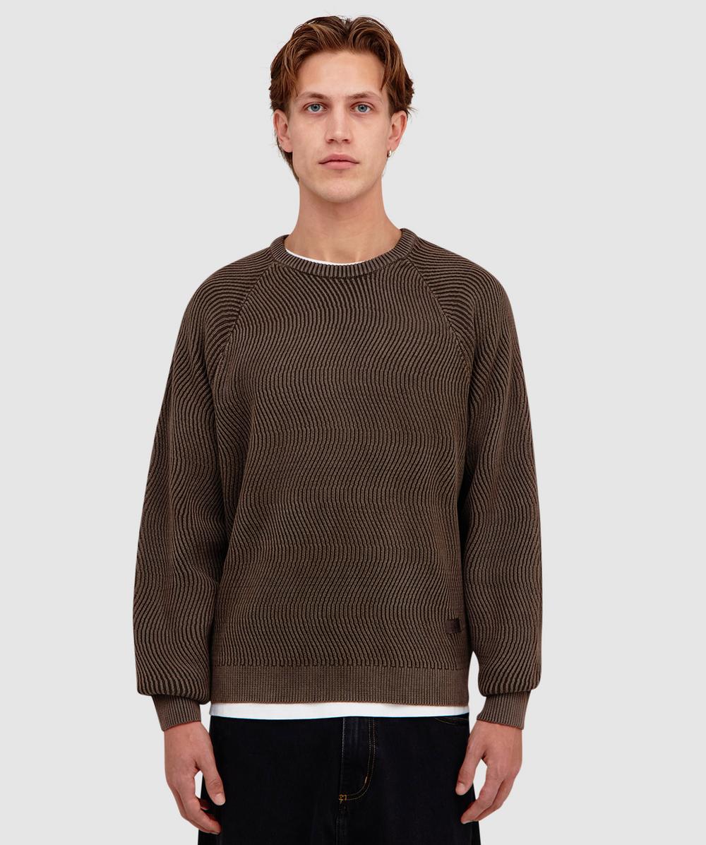 DIME wave cable knit sweater ブラウン Dime Wave knit sweater | BROWN | SEVENSTORE