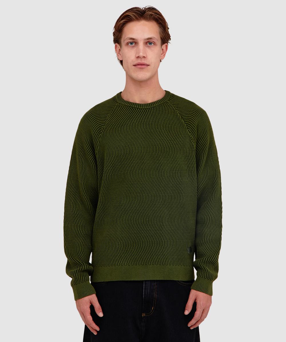 Dime Wave knit sweater | PINE | SEVENSTORE