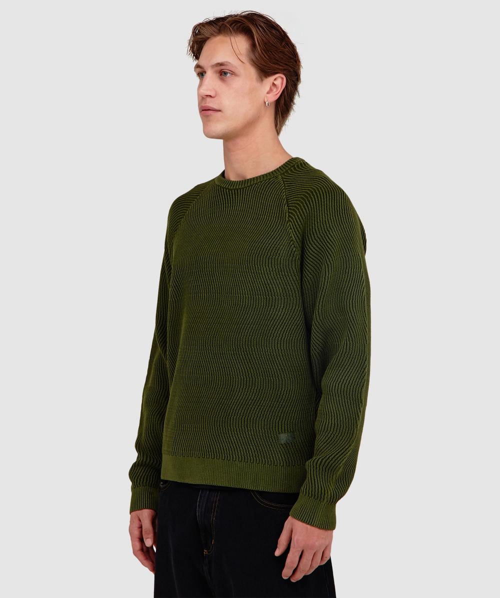 Dime Wave knit sweater | PINE | SEVENSTORE
