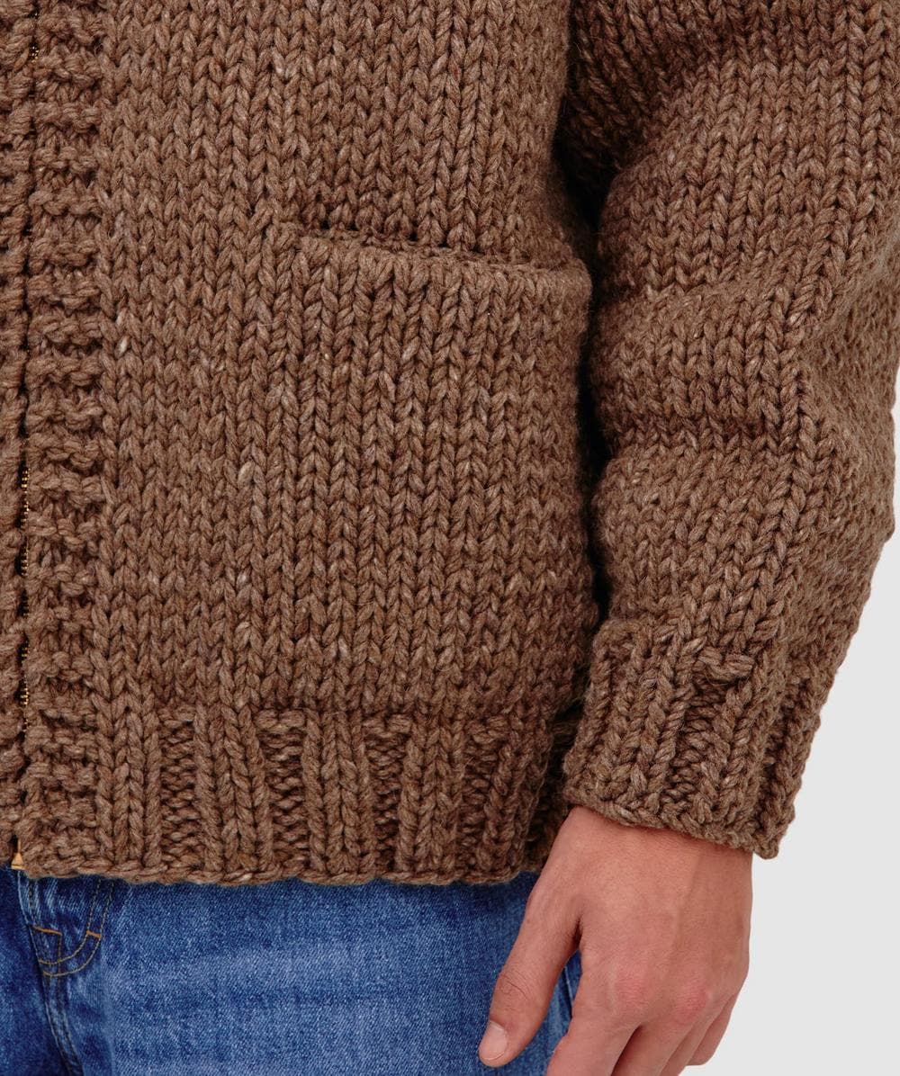 Visvim Cowchan hand knit cardigan | BROWN | SEVENSTORE