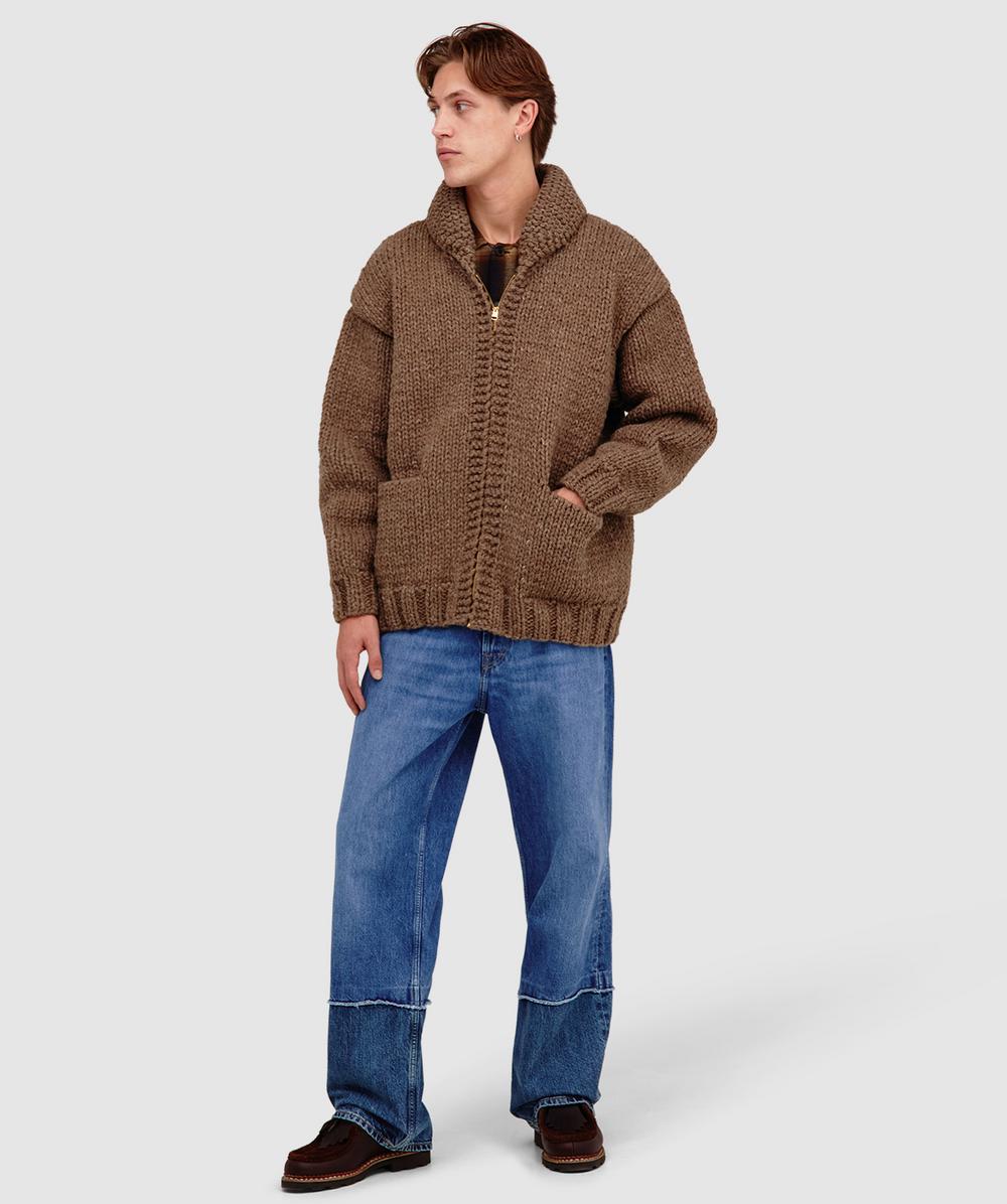 Visvim Cowchan hand knit cardigan | BROWN | SEVENSTORE