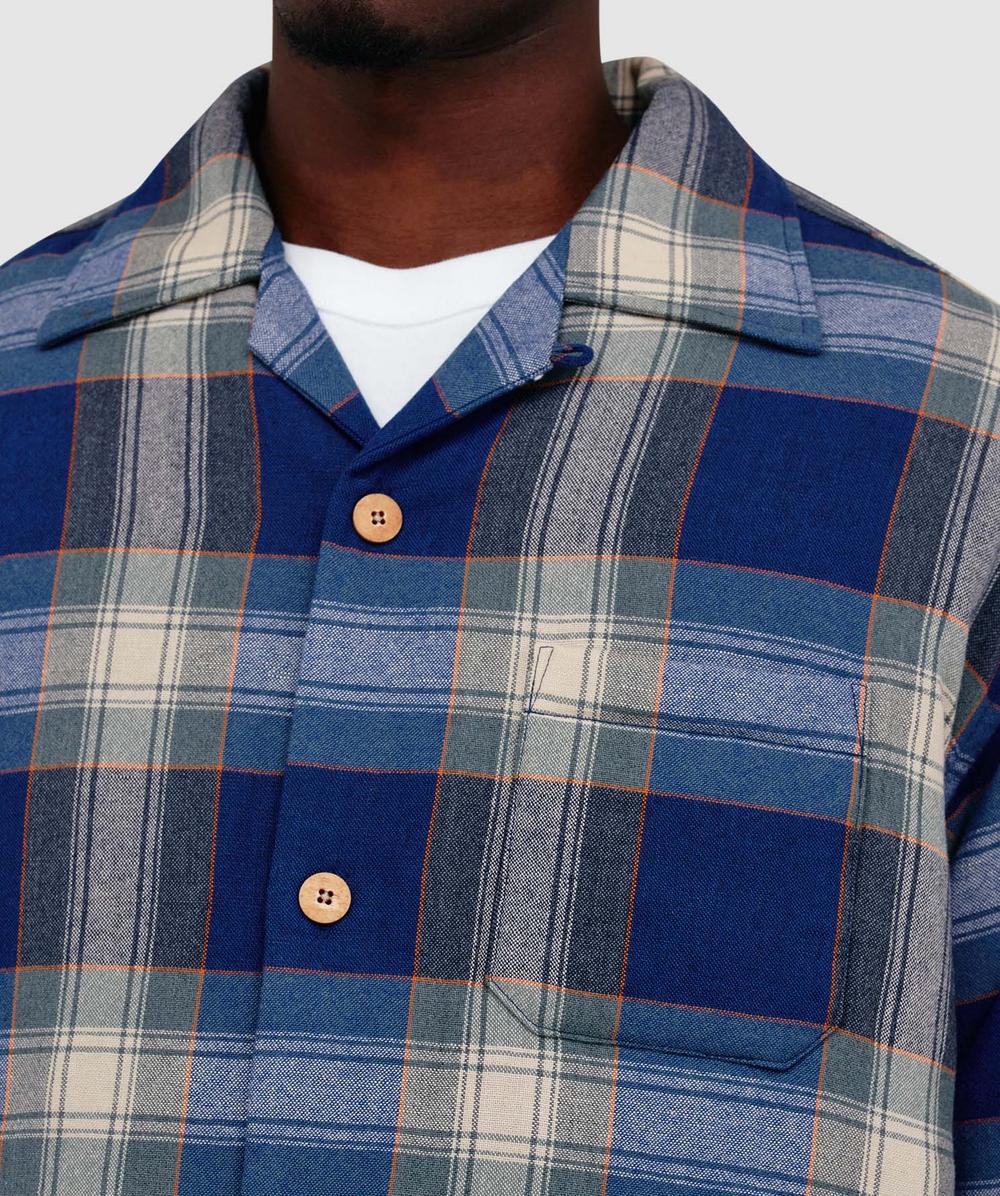 Visvim Keesey check shirt jacket | BLUE | SEVENSTORE