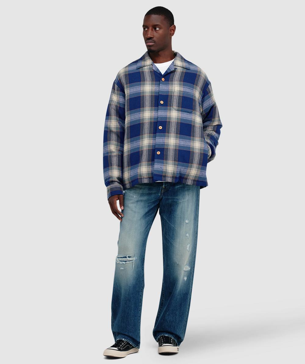 Visvim Keesey check down jacket | BLUE | SEVENSTORE