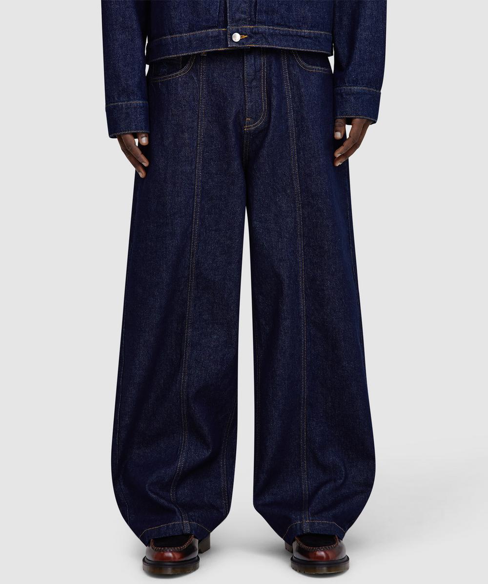 Aboutblank About:blank Wide Leg Felled Denim Pant In Blue