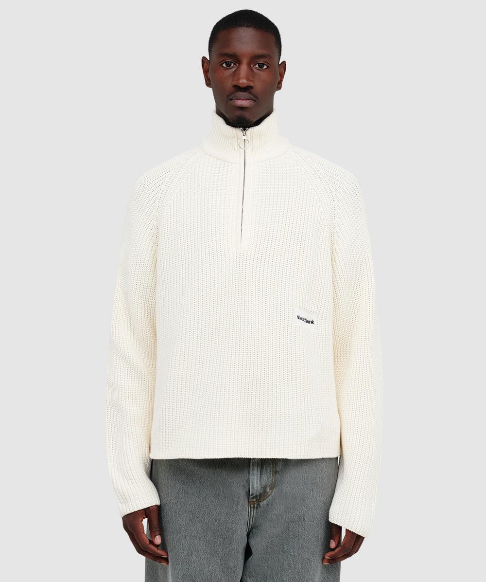 Aboutblank About:blank Funnel Knit Sweater In White