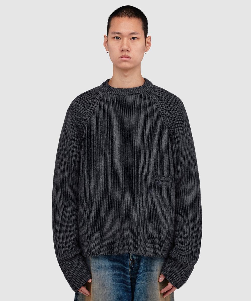 Aboutblank About:blank Rib Mock Neck Sweatshirt In Black