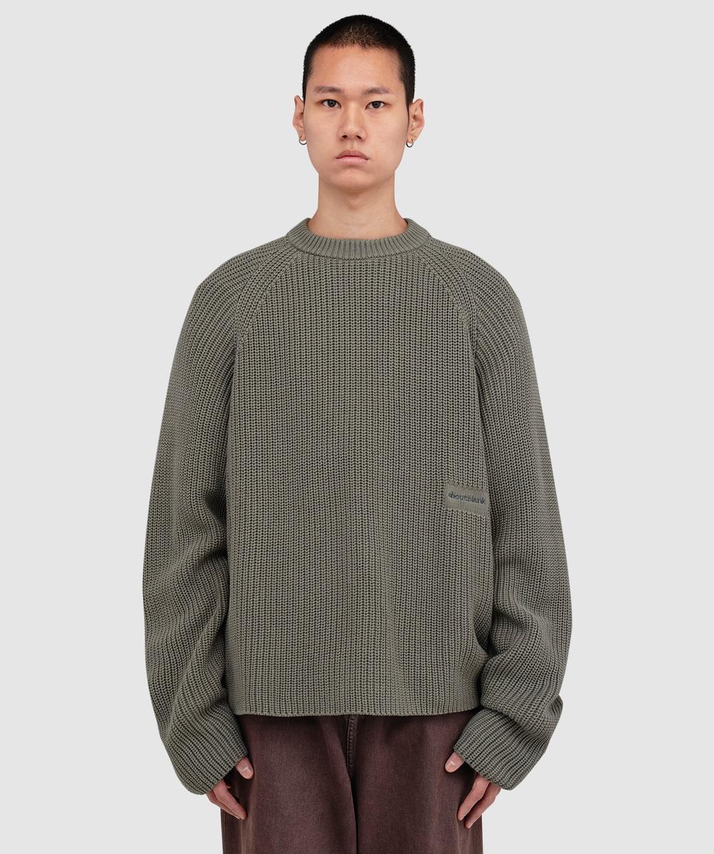 Aboutblank About:blank Rib Mock Neck Sweatshirt In Gray