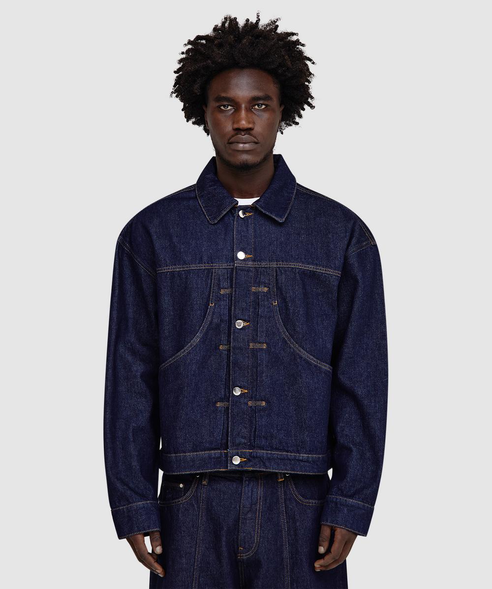 about:blank Denim Jacket (Raw Indigo - M) - Size M, Male