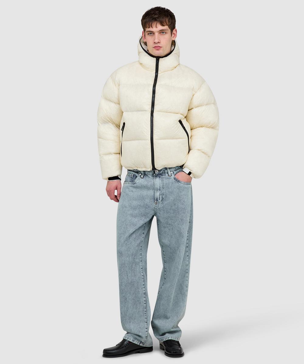 m*様 DEFORM DOCKING NYLON JACKET Ivory MKI MIYUKI ZOKU Translucent hooded bubble jacket | OFF WHITE