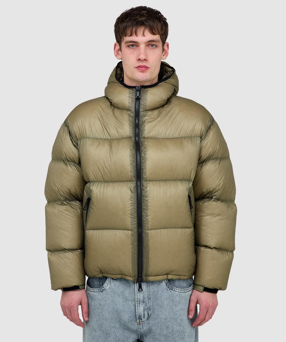 MKI MIYUKI ZOKU Translucent Hooded Bubble Jacket (Sage - Xl) - Size XL, Male