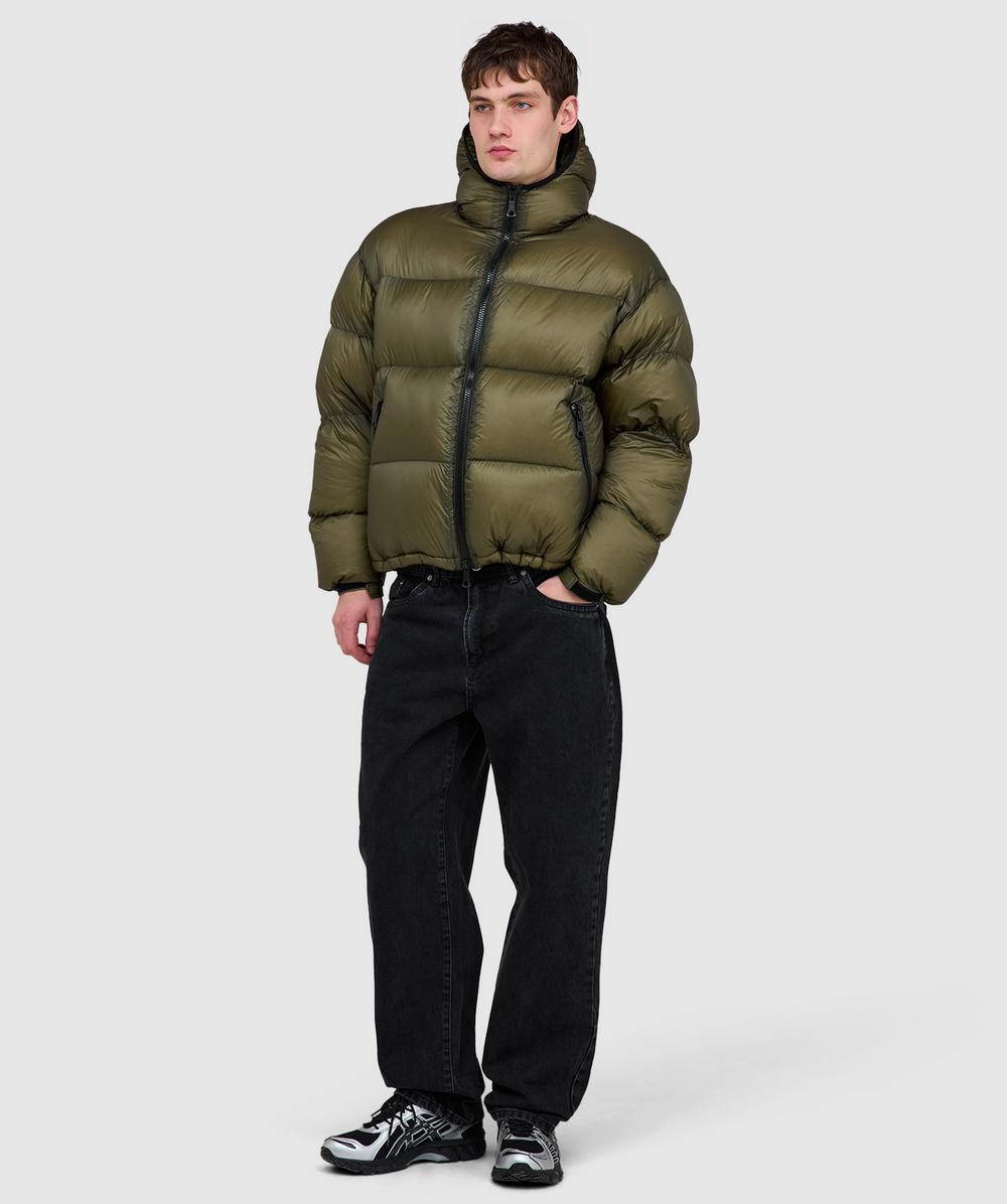 MKI MIYUKI ZOKU Translucent hooded bubble jacket | OLIVE | SEVENSTORE