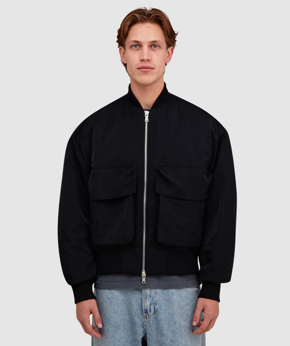 MKI MIYUKI ZOKU Silky nylon bomber jacket | BLACK | SEVENSTORE