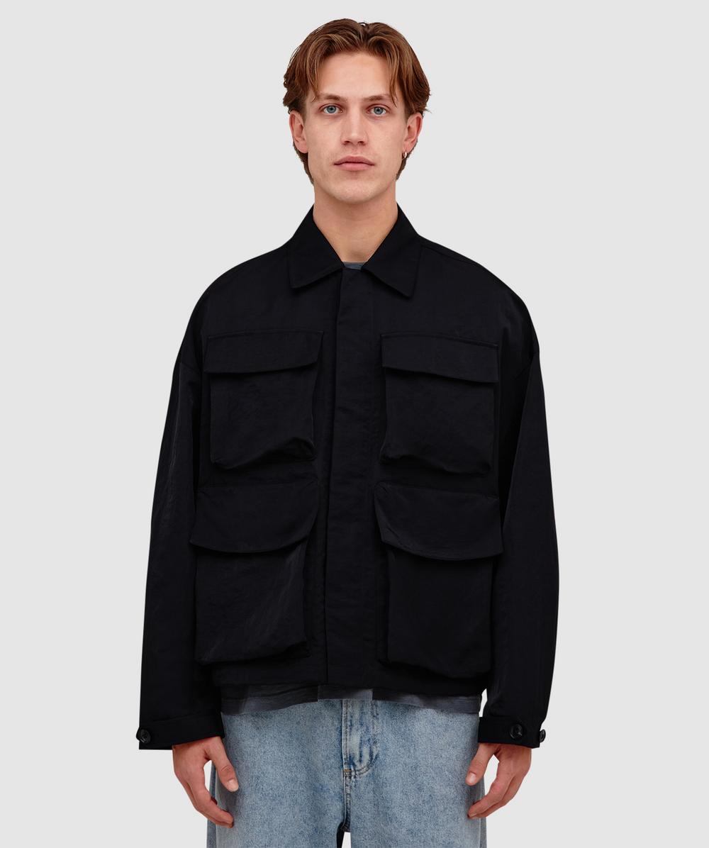 MKI MIYUKI ZOKU Silky box overshirt | BLACK | SEVENSTORE