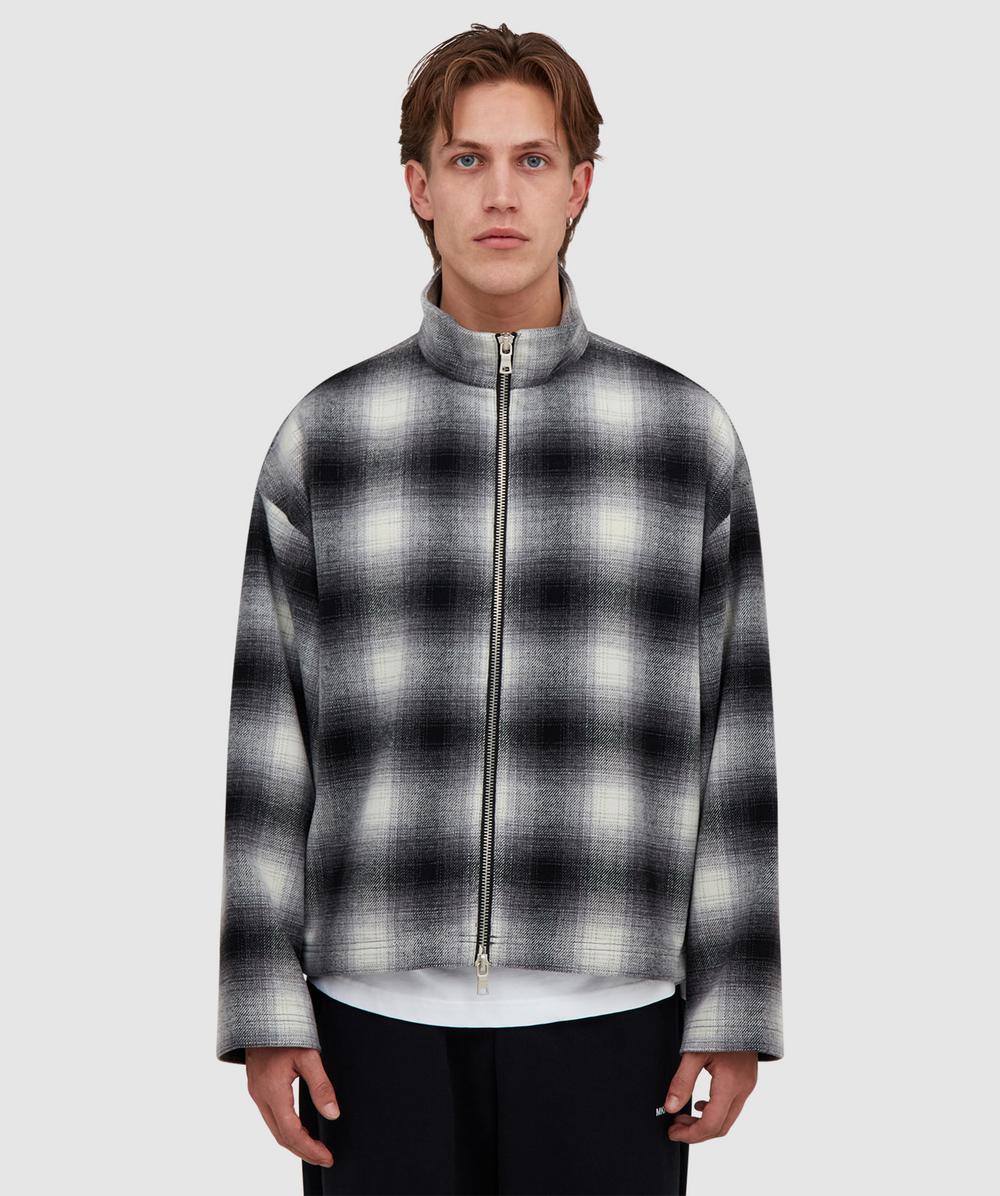 MKI MIYUKI ZOKU Wool check track jacket | OFF WHITE/BLACK | SEVENSTORE