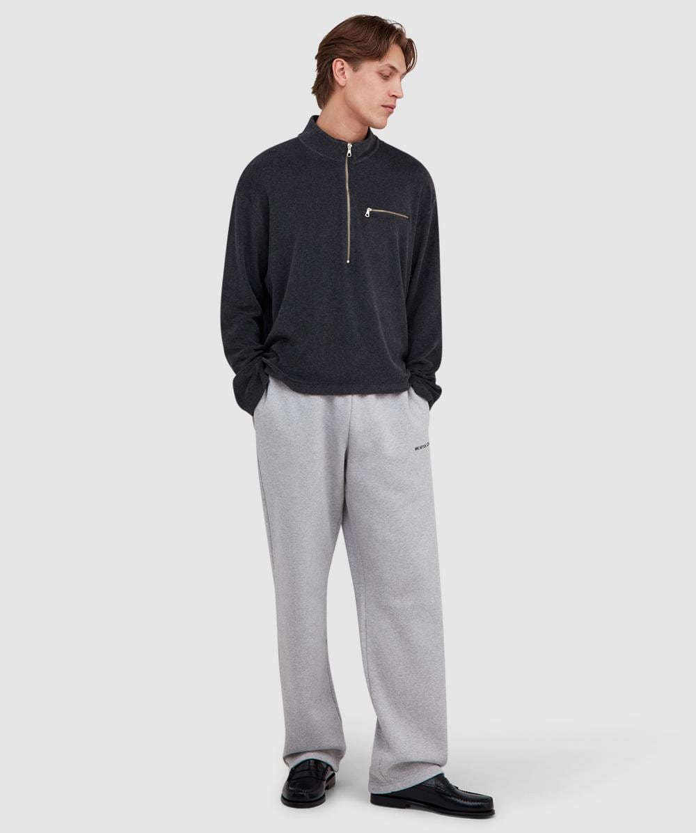 MKI MIYUKI ZOKU Towelling quarter zip sweatshirt | CHARCOAL