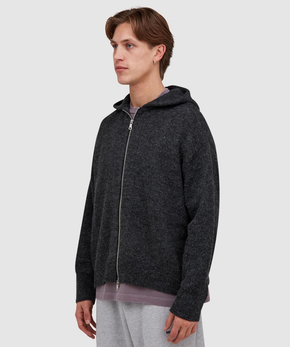 miyuki MKI MIYUKI ZOKU Mohair blend zip hoodie | CHARCOAL | SEVENSTORE