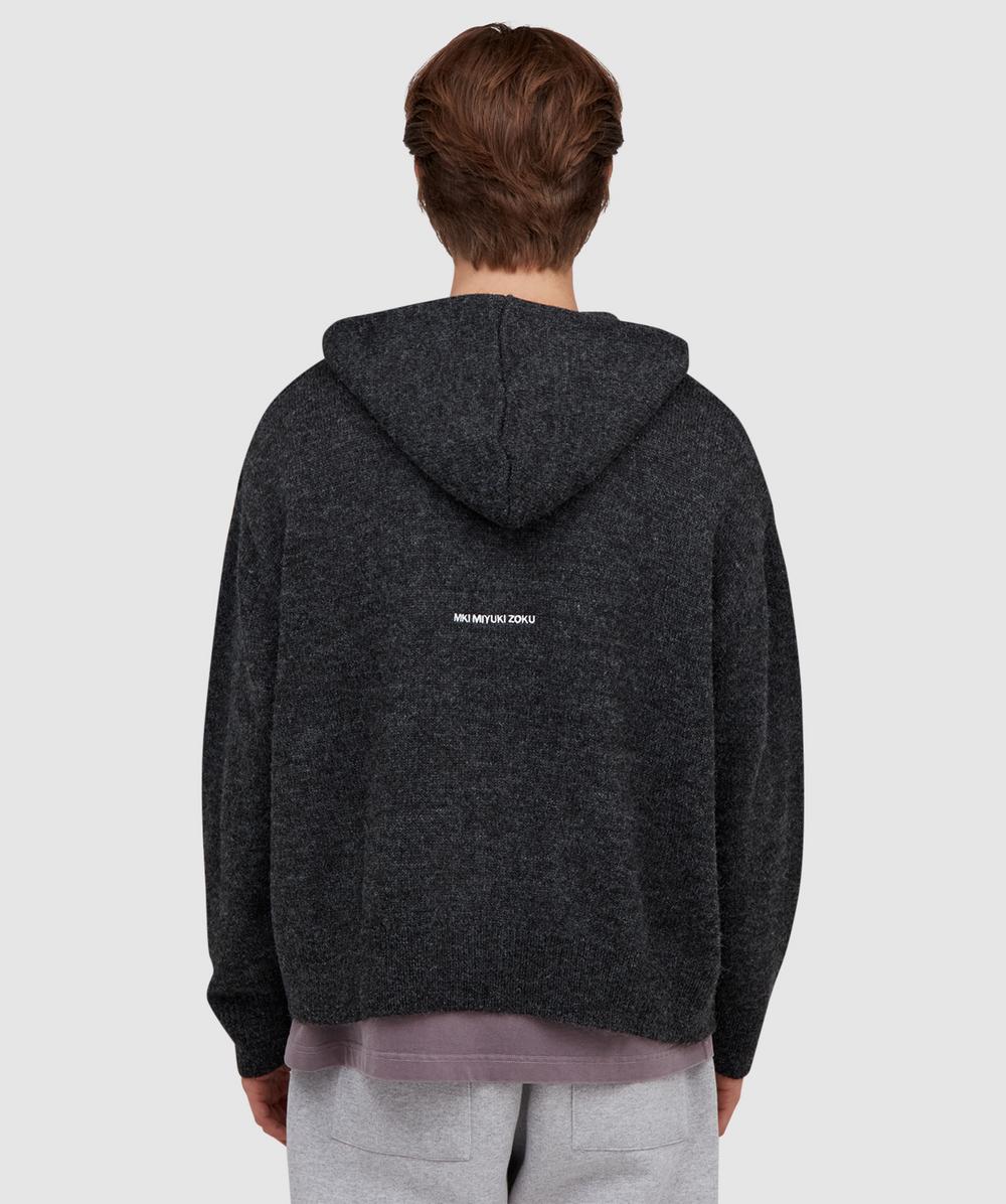 MKI MIYUKI ZOKU Mohair blend zip hoodie | CHARCOAL | SEVENSTORE
