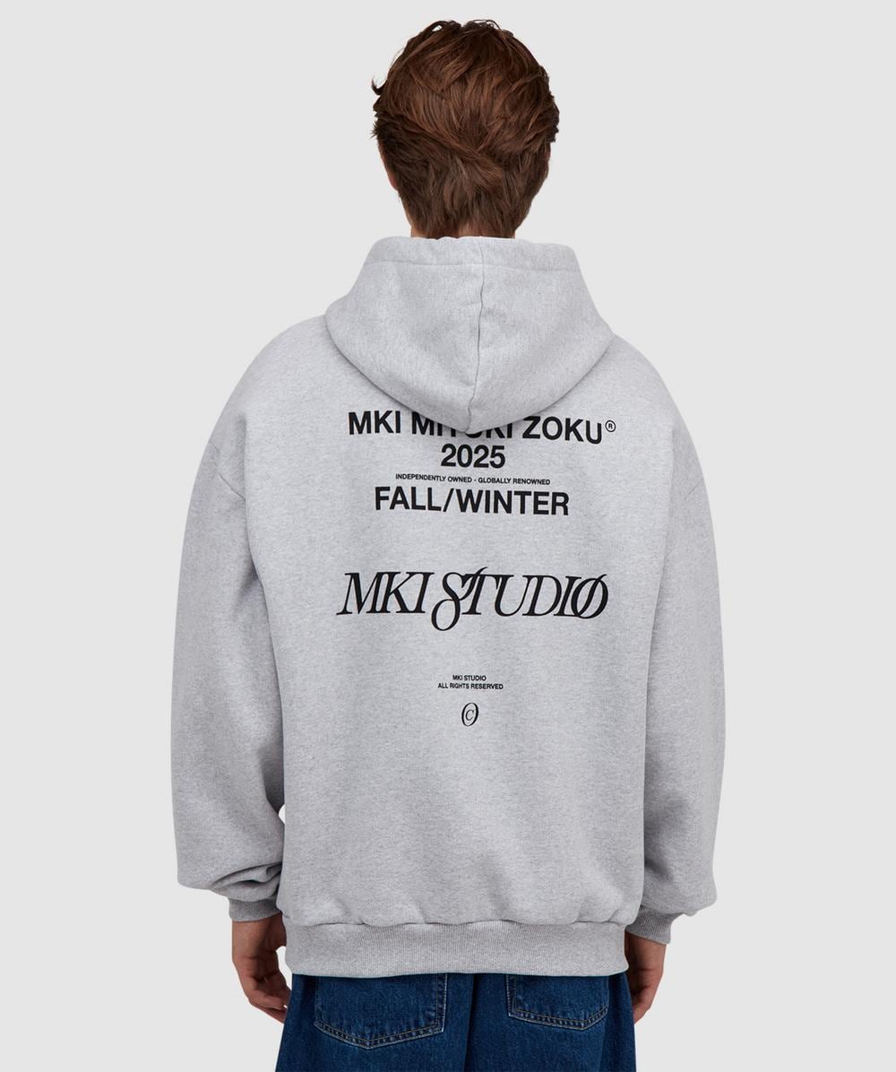 Mki Miyuki Zoku Script Hoodie In Gray