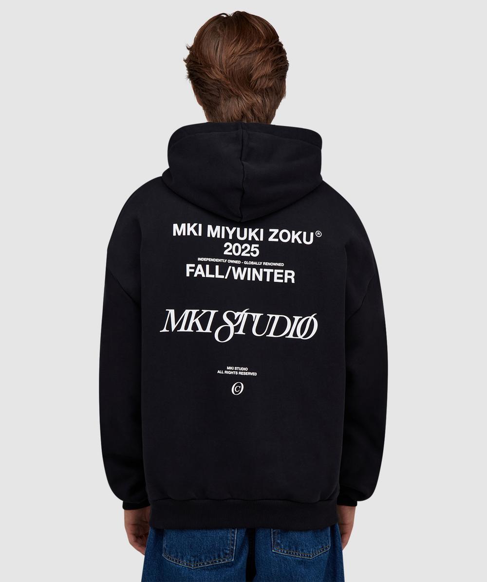 Mki Miyuki Zoku Script Hoodie In Black