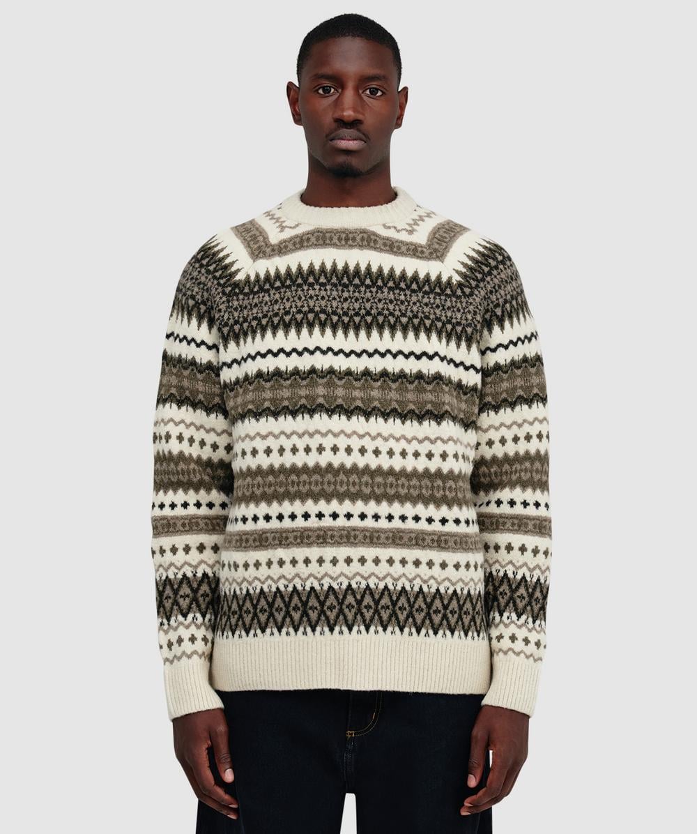 Barbour Hase Brushed Fair Isle Sweater In White