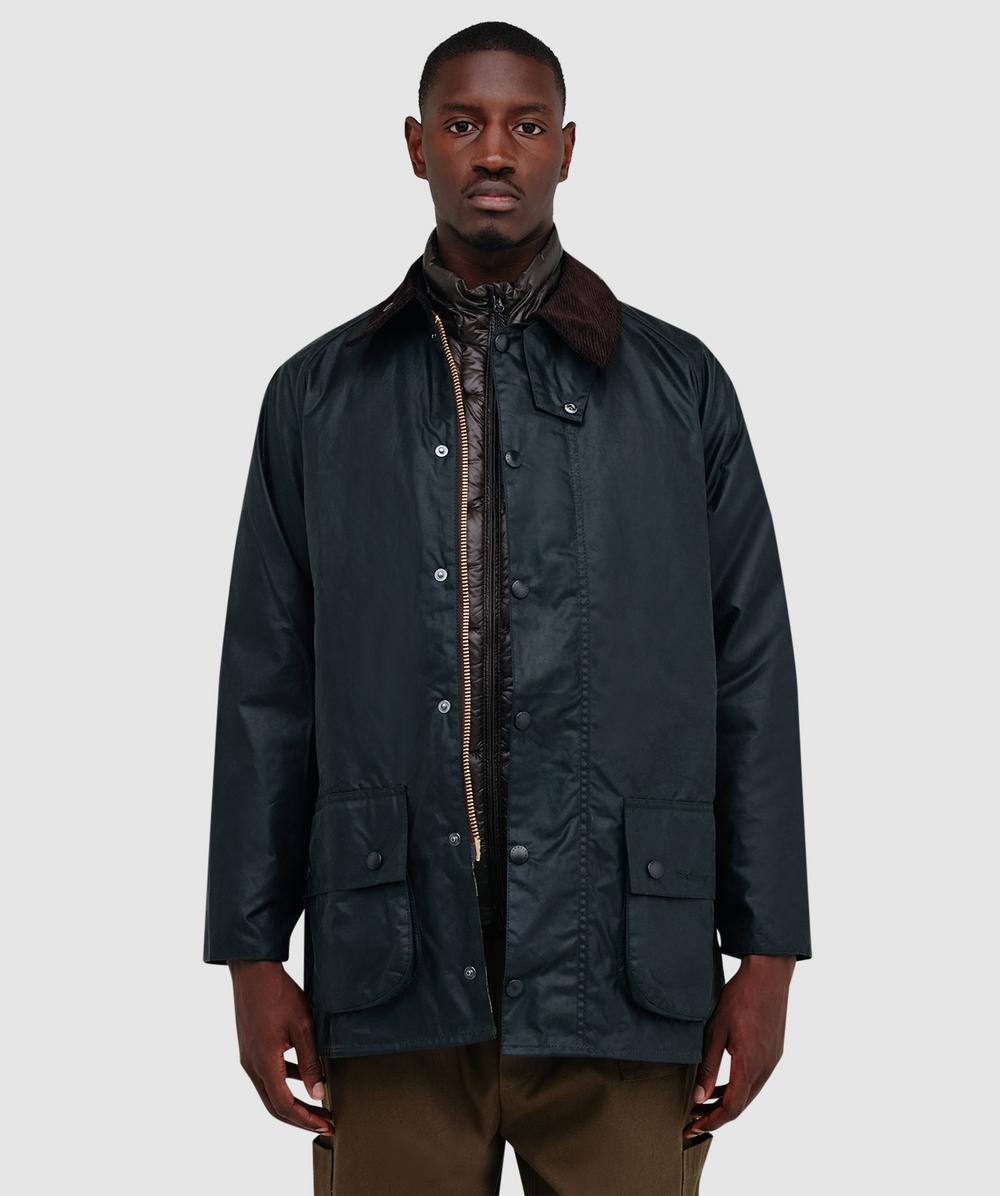 Barbour Beaufort Wax Jacket (Sage - 36) - Size 36, Male