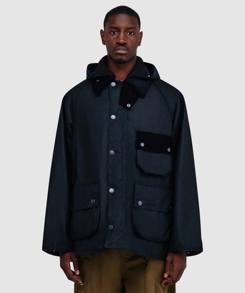 Barbour Modified Solway Wax Jacket (Black - M) - Size M, Male