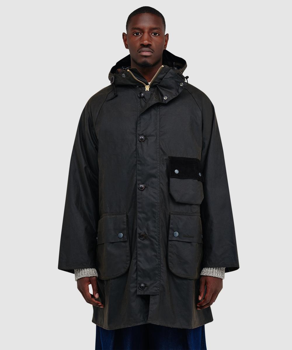 Barbour Solway Trench Wax Coat In Animal Print