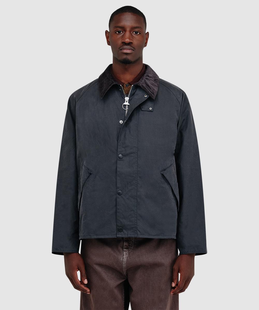 Barbour Oversized Transport Wax Jacket (Grey - 38) - Size 38, Male