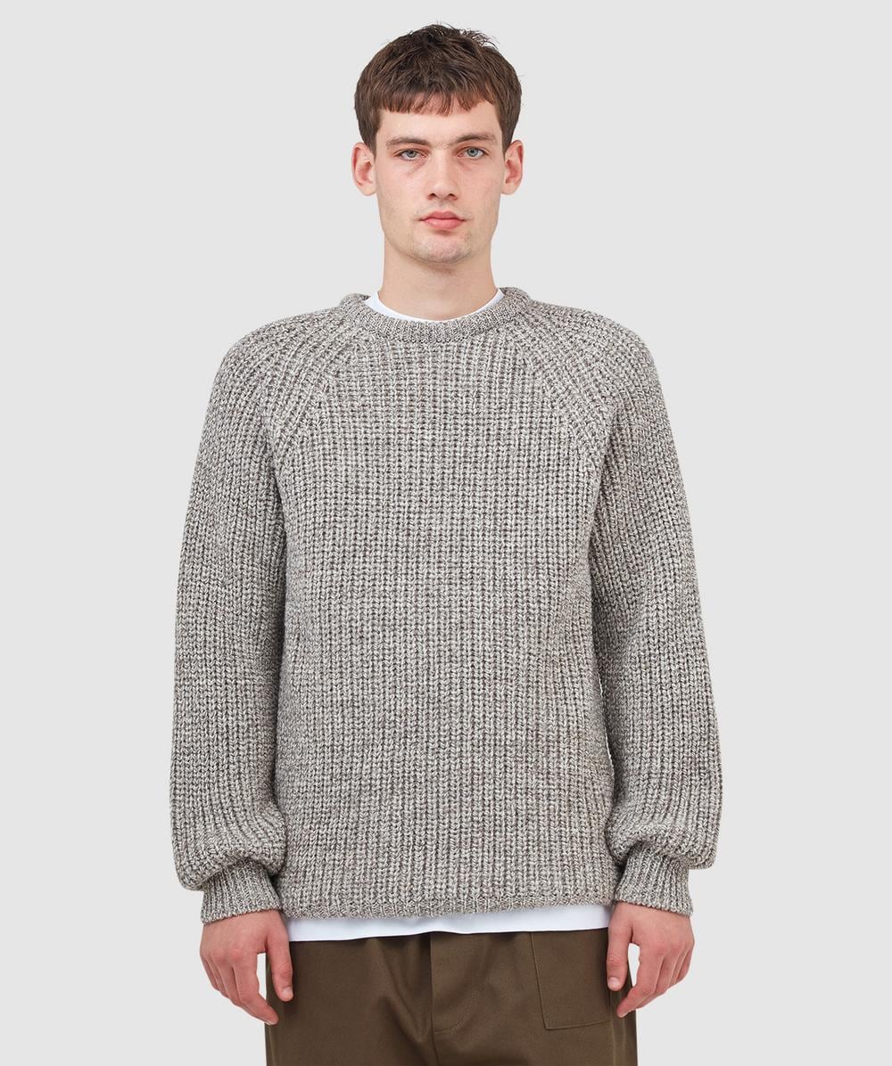 Cafe Mountain Holmes Raglan Knit Sweater In Gray