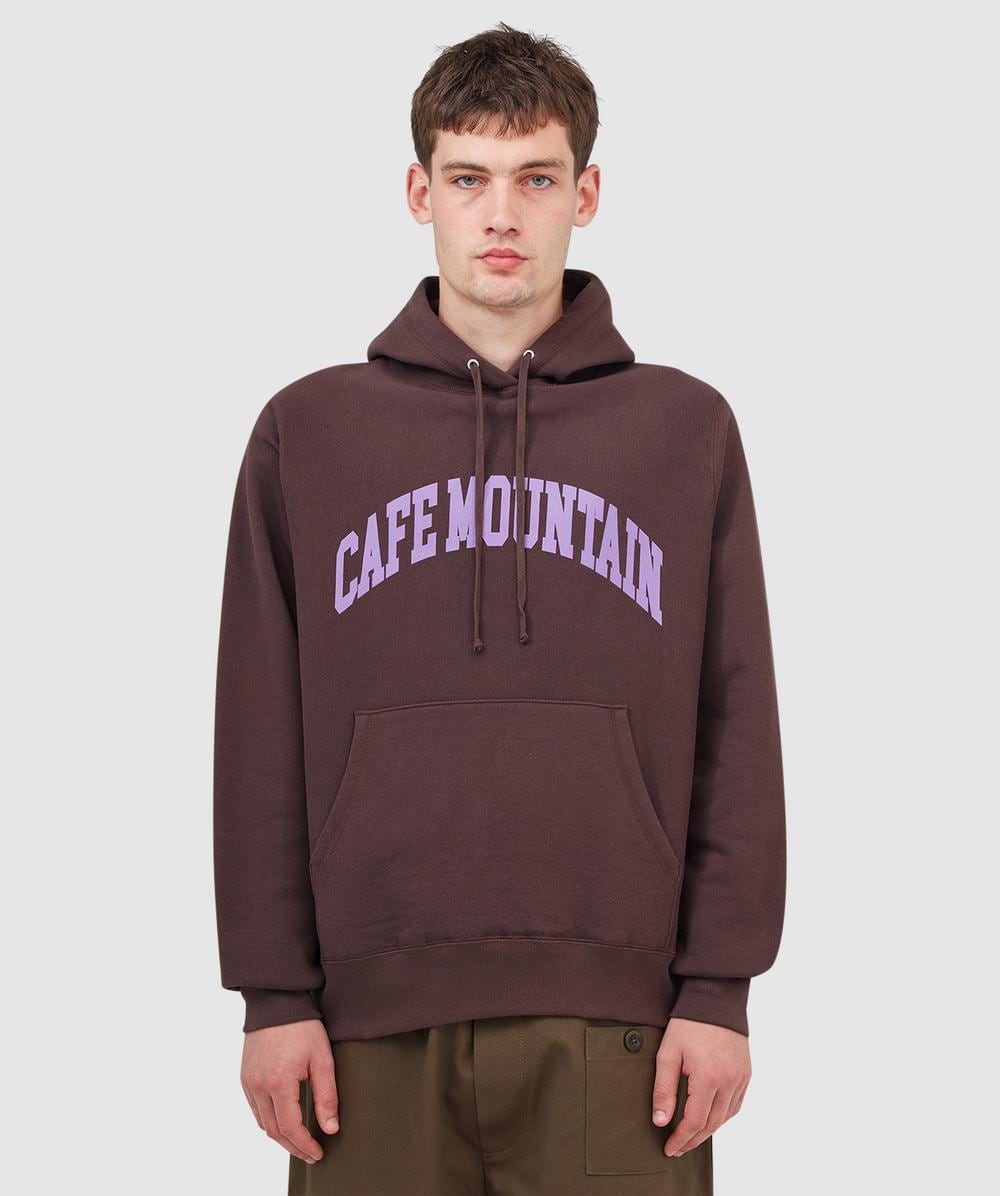 Cafe Mountain College Logo Hoodie In Brown