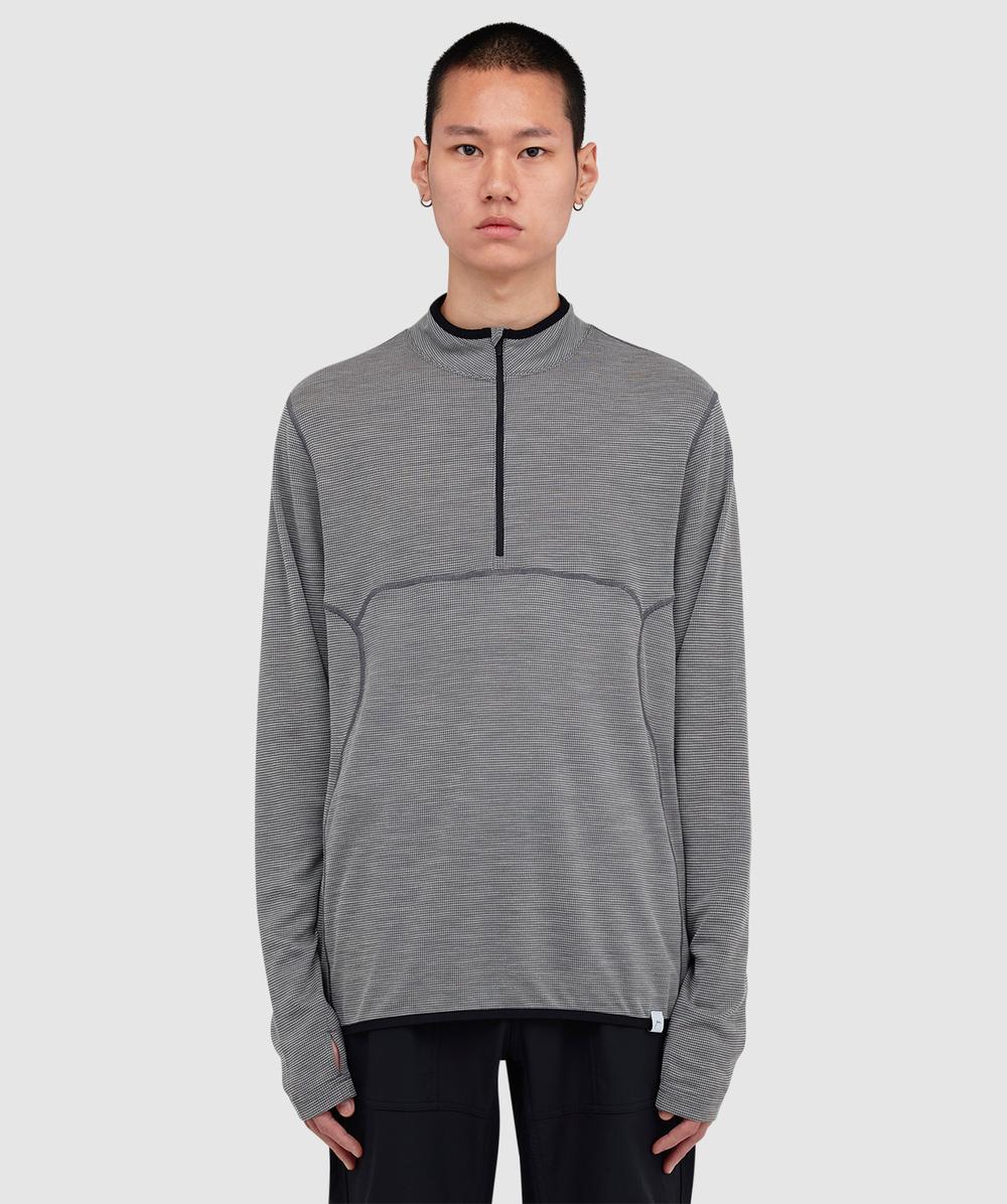 Cayl Live Wool Mix Half Zip Sweater In Gray