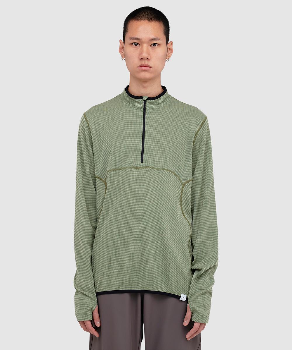 Cayl Live Wool Half Zip Sweater In Green