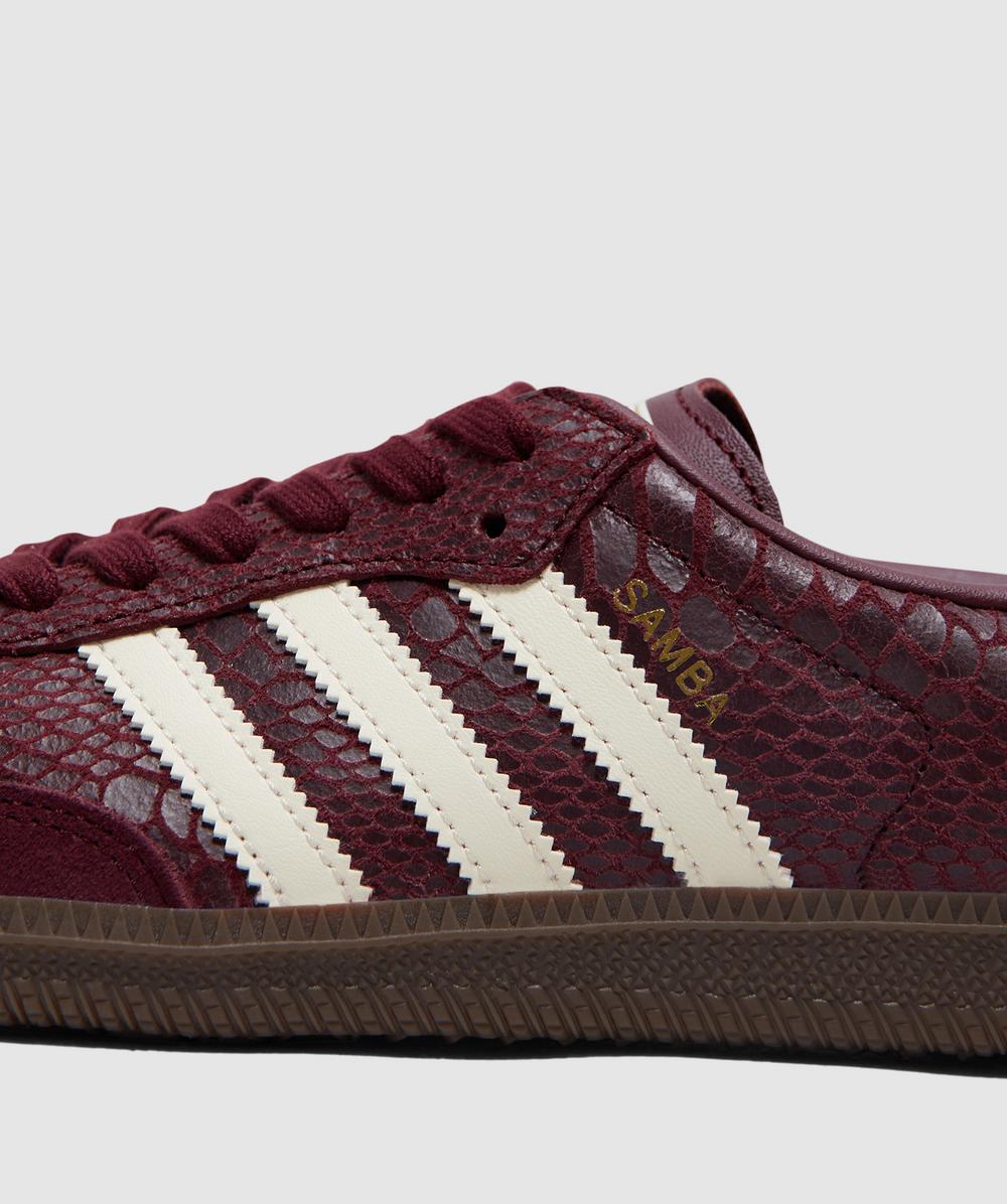 adidas Samba OG 'snake' sneaker | MAROON/CREAM WHITE/GOLD MET | SEVENSTORE