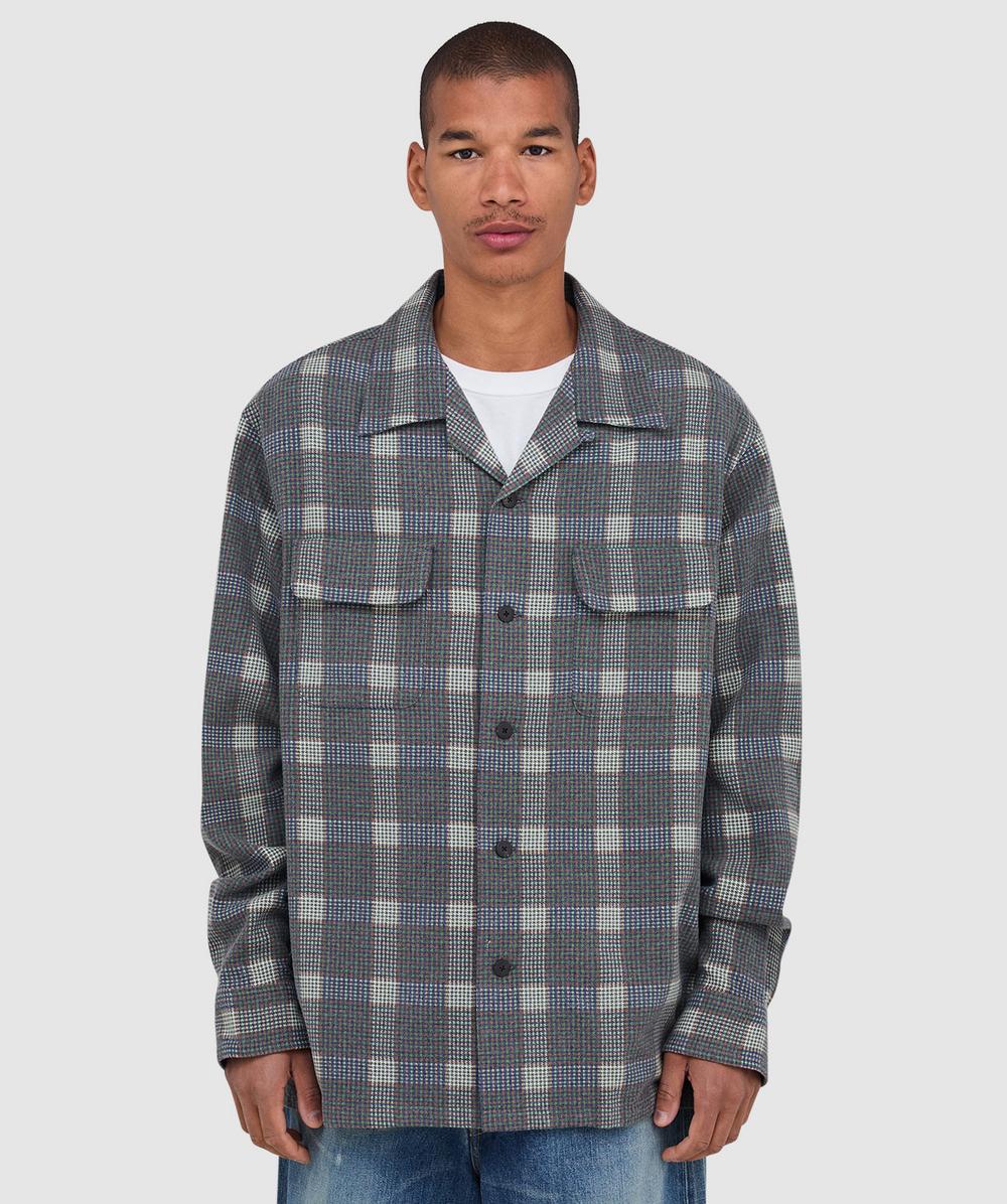 Visvim Carrow check long sleeve shirt | GREY | SEVENSTORE