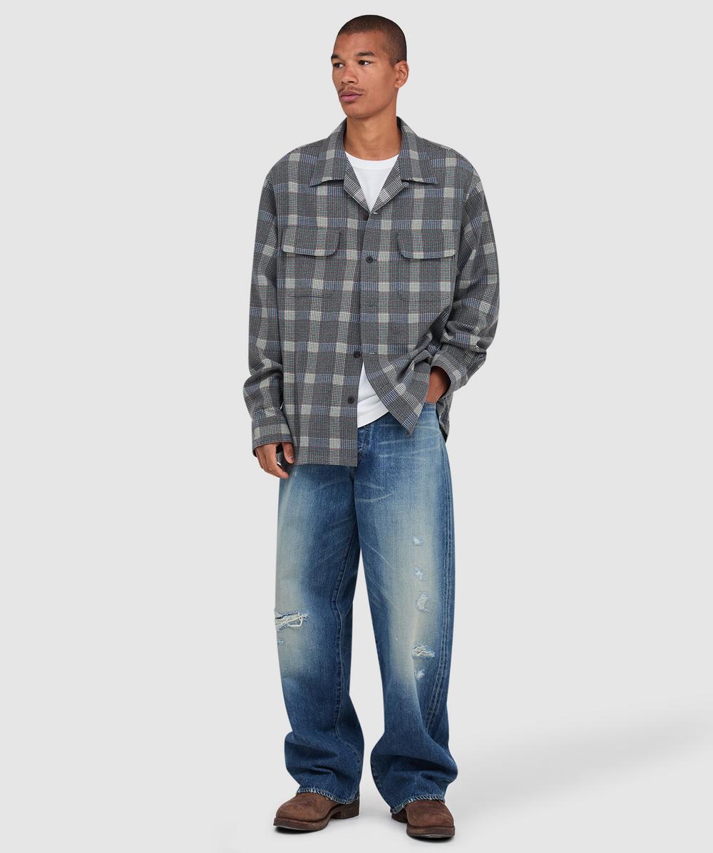 Visvim Carrow check long sleeve shirt | GREY | SEVENSTORE